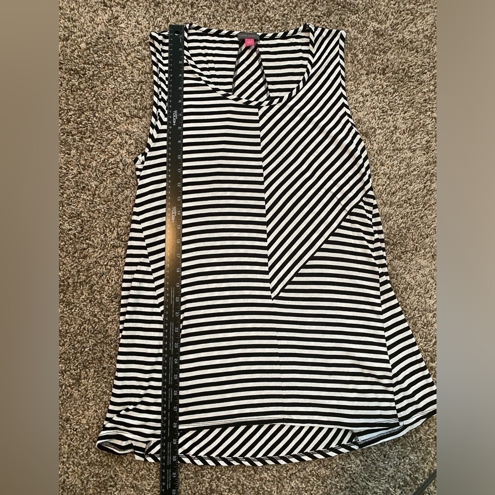 Vince Camuto Black and Blue Striped Dress Sz Large - Picture 9 of 10